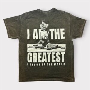 Muhammad‎ Ali The Greatest Graphic T-Shirt Charcoal Gray Mineral Wash Large